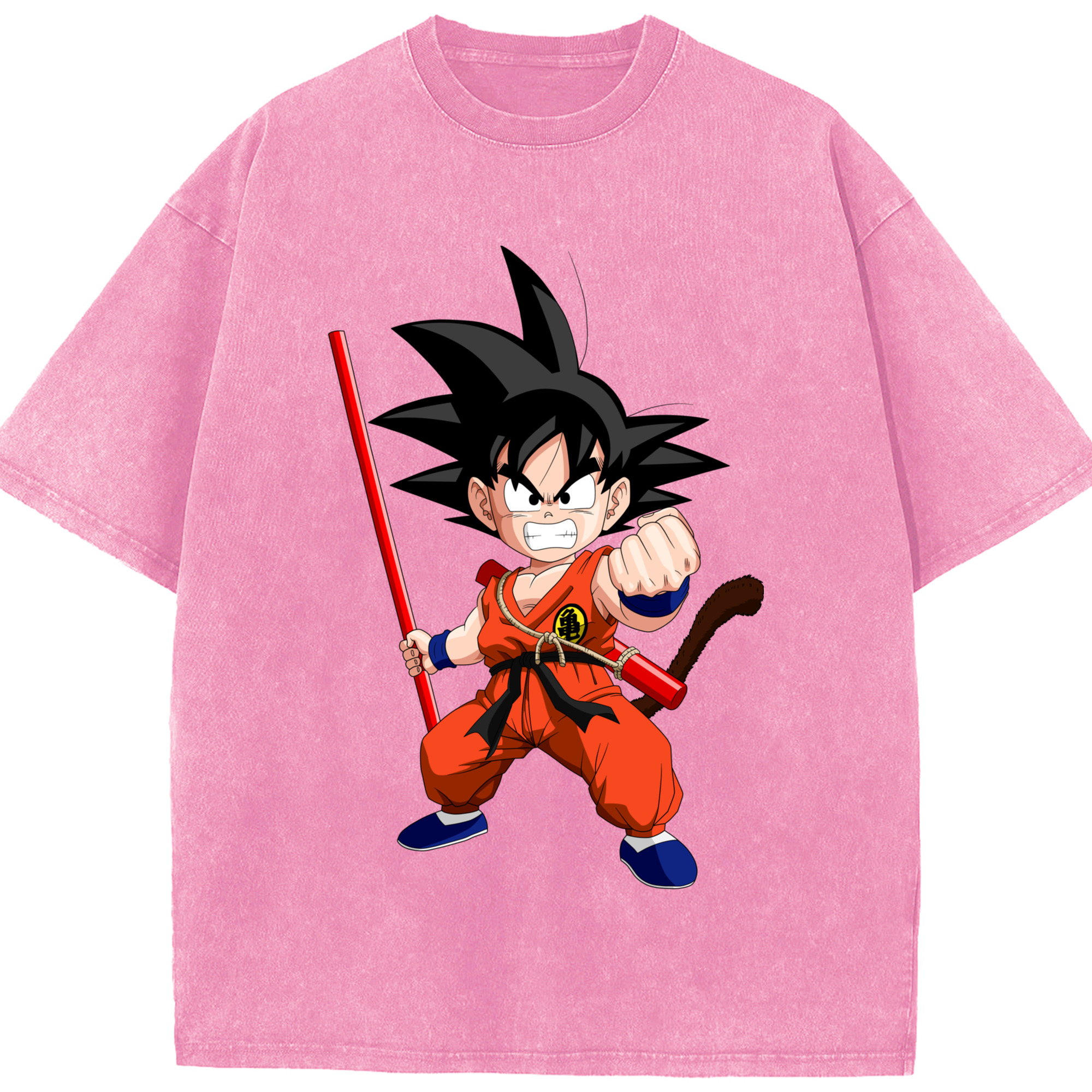 （画像用） ドラゴンボール 孫悟空（そん ごくう）Son Goku カカロット DRAGON BALL Kakarotto 綿100% ヴィンテージ風 半袖Tシャツ（フロントプリント）